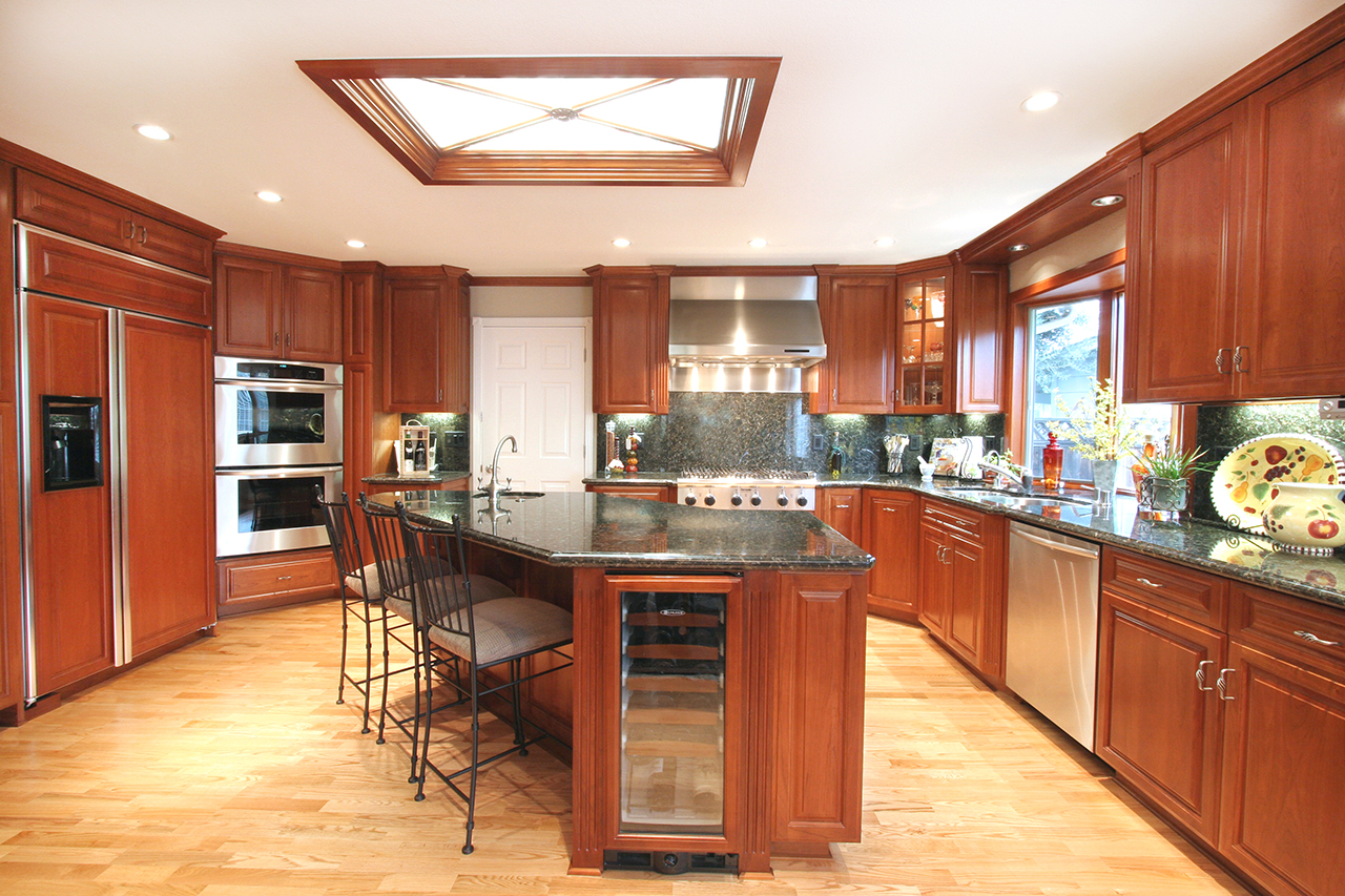 Cherry Cabinets made for a family house in San Jose CA
